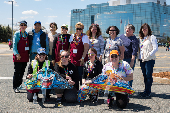 Autism Alliance staff at kite day on Bose Mountain