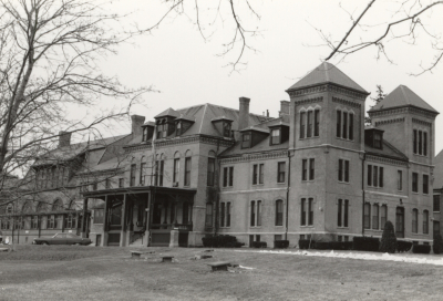 Exterior of Westborough State Hospital circa 1975.